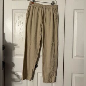 Love Tree Women’s Beige Linen Joggers